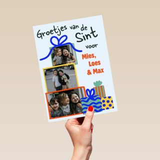 Sinterklaas Fotokaart Groetjes Van Sint