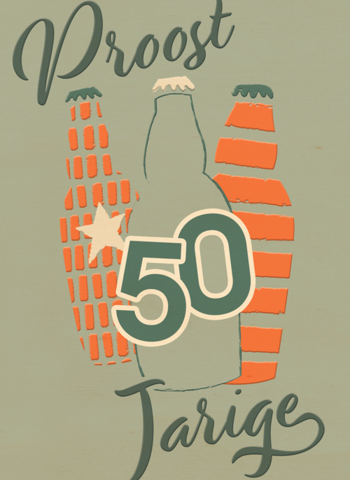 Verjaardagskaart 50 jaar bier proost jarige