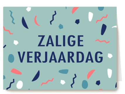 zalige verjaardag met confetti