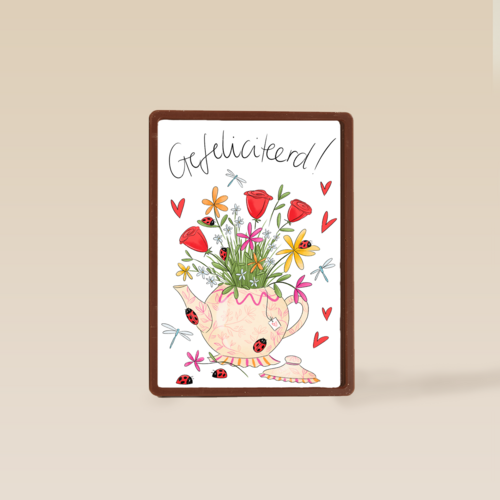 Matia Gefeliciteerd Theepot vol bloemen
