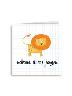 welkom stoere jongen met leeuw