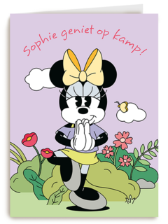 Minnie Mouse geniet op kamp