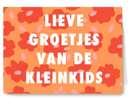 Opa en oma kaart groetjes van de kleinkids