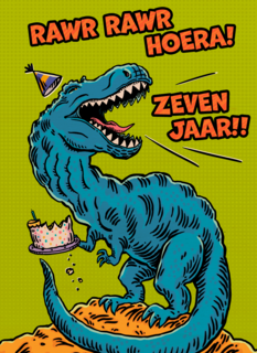Rawr Hoera 7 Jaar Dino