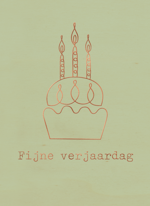 Houten Kaart Verjaardagskaarten | Fijne Verjaardag Met Deze Cupcake