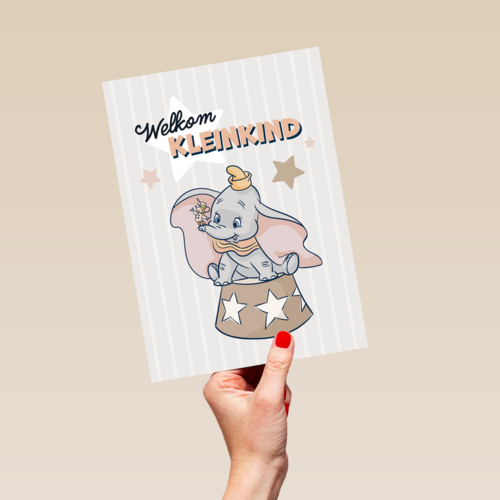 Welkom kleinkind felicitatie met Dombo van Disney