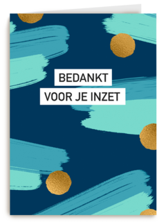 Bedankt kaart thuiswerken bedankt voor je inzet groen blauw