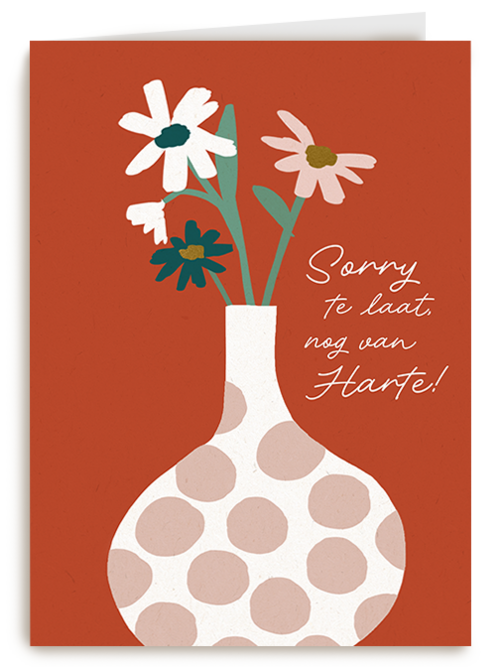 Kaart Hallmark | Vriendschap Te Laat | Te Laat Nog Van Harte Vaas