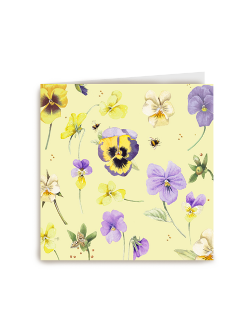 Kaart flowers by Marjolein Bastin Geel viooltjes paars