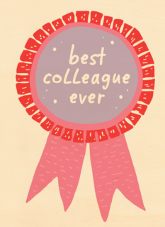 Bedankt kaart thuiswerken best collegue ever roze