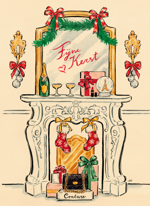 Houten kaart Kerst | Hallmark | Houten kaart Kerst | Hallmark | Fijne kerst op spiegel met lippenstift