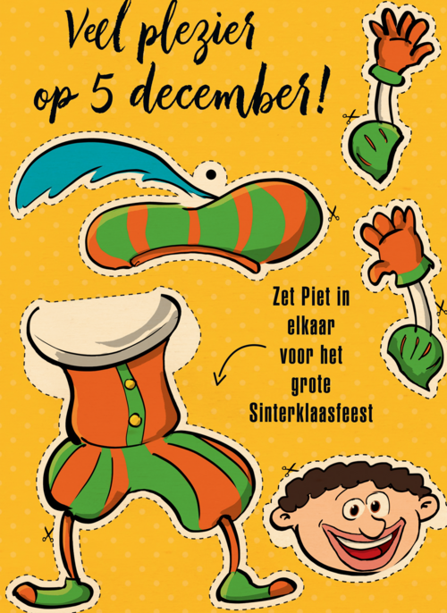 Houten kaart Sinterklaas | Hallmark |  Houten kaart Hallmark | Sinterklaas | Sinterklaaskaart Maak zelf je piet