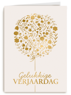 Gouden ballon met Gelukkige verjaardag