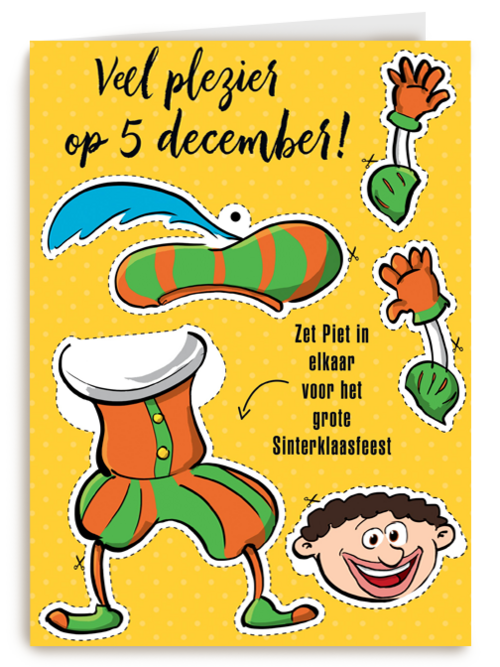Sinterklaaskaart Maak zelf je piet