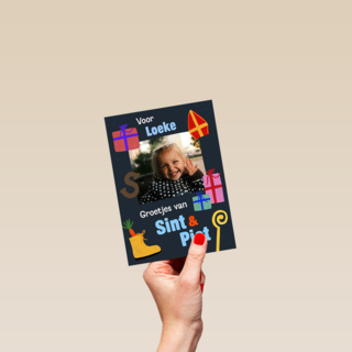 Sinterklaas Fotokaart Groetjes Sint En Piet