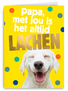 Vaderdagkaart papa met jou is het altijd lachen