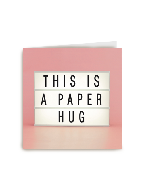 letterbord kaart met de tekst this is a paper hug