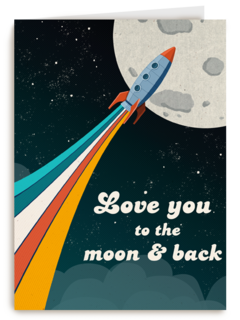 valentijn kaart klassiek love you to the moon and back