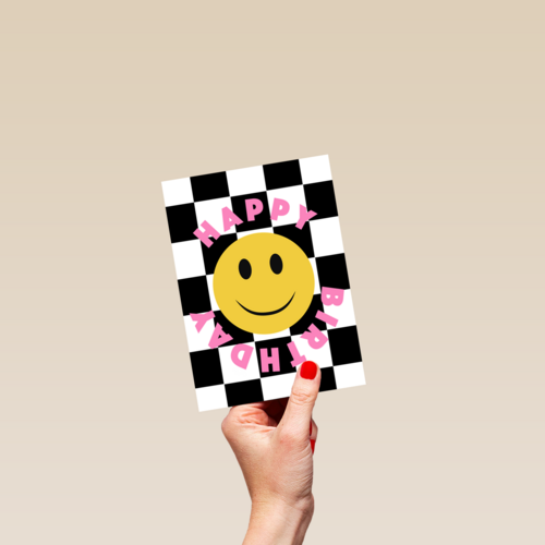 verjaardag kaart hip happy birthday smile