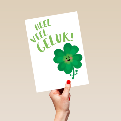 klavertje 4 wenst je veel geluk