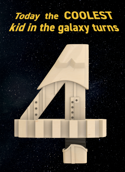 Star Wars verjaardagskaart 4 jaar