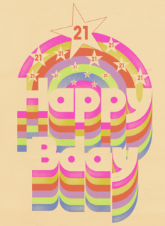 happy 21 bday met disco regenboog