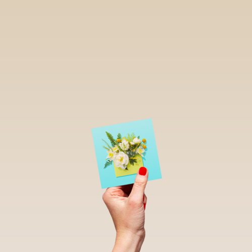 Sterkte kaart Blanco met bloemen corona