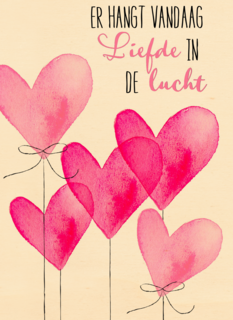 Trouwdagkaart Er hangt vandaag liefde in de lucht