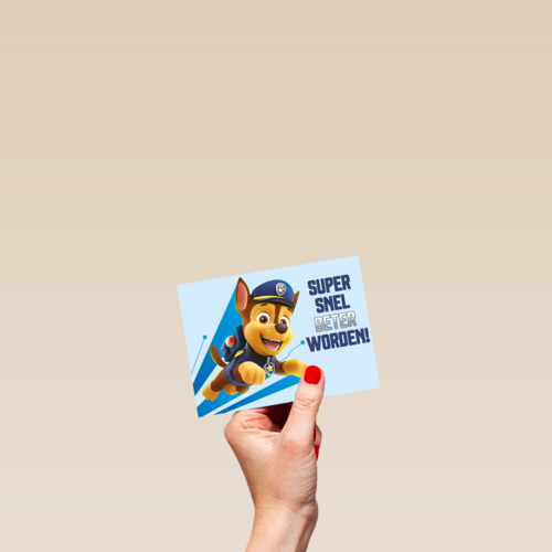 Paw Patrol beterschapskaart met Chase