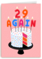 29 again op een verjaardagstaart