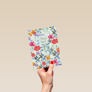 Nieuwe baan kaart met bloemen