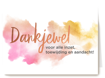 dankjewel voor alle inzet
