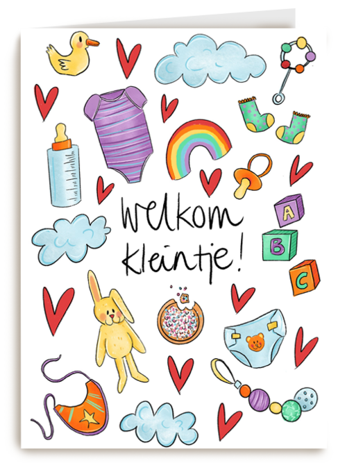 Kaart Hallmark | Geboorte Felicitatie | Babykaart Zoon Dochter Welkom Kleintje Matia Studio