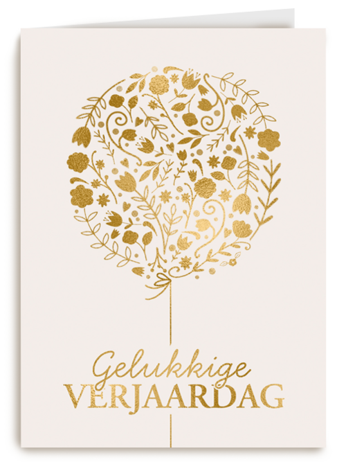 Gouden ballon met Gelukkige verjaardag