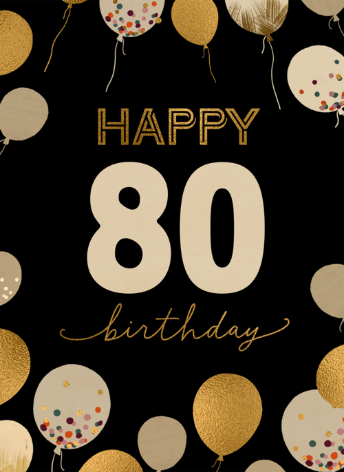 Houten Kaart Kaart Met Leeftijden | Houten Kaart Hallmark | Kaart Met Leeftijden | Verjaardagskaart Ballonnen Met Leeftijd Zwart