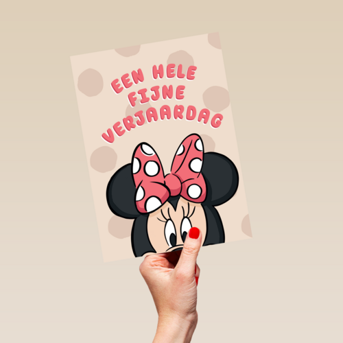 verjaardag kaart minnie mouse een hele fijne verjaardag