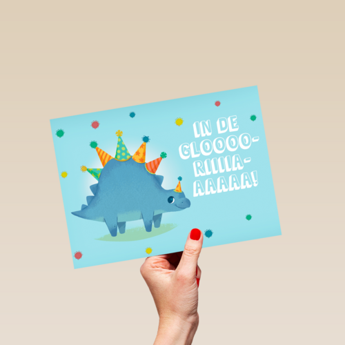 stegosaurus met feesthoudjes
