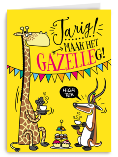 verjaardagskaart maak het gazellig