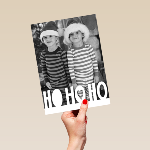 fotokaart met ho ho ho als tekst