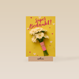 super bedankt met een bos bloemen