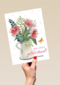 watercolor bloemen in vaas