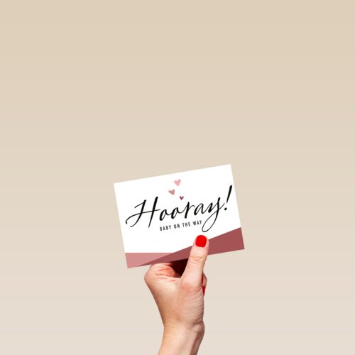 zwangerschap aankondiging hooray baby on the way