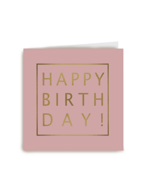 monmon kaart met een een gouden happy birthday wens