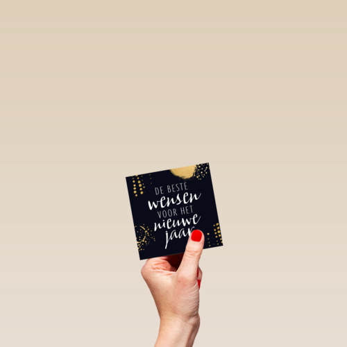 nieuwjaarskaart zakelijk beste wensen zwart met goud
