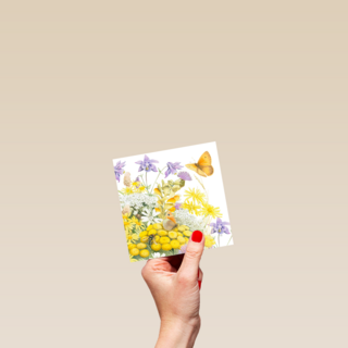 Kaart flowers by Marjolein Bastin Vlinder gele bloemen