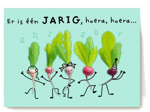 verjaardag kaart klassiek er is er een jarig hoera hoera