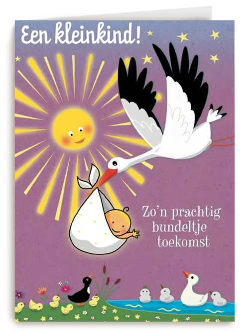Kaart Hallmark | Geboorte Felicitatie | Smile Kaart Een Kleinkind Ooievaar