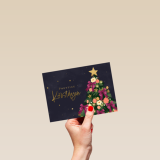 Fruitige kerstboom kerstkaart