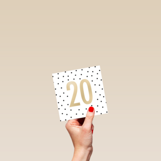 gouden 20 met stippen