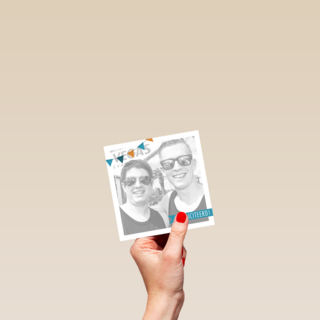 fotokaart vierkant foto vlaggen blauw